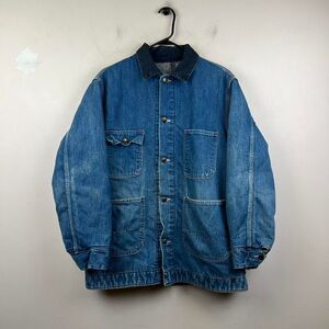 Vintage Sears Denim Jacket Chore Work Hercules Blanket Wool Lined Size L